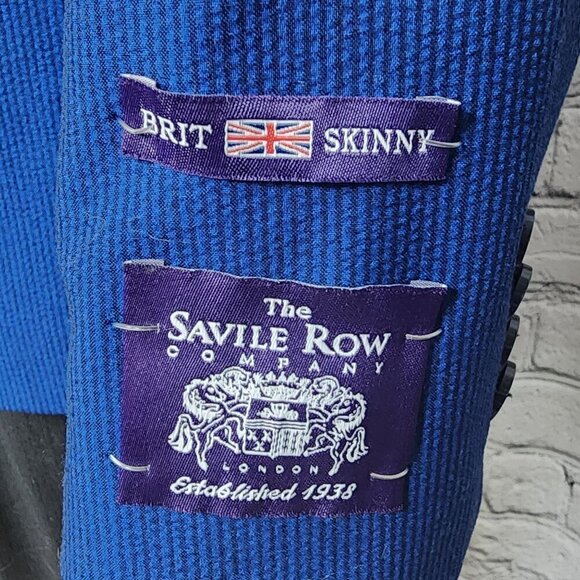 Savile Row Brixton Navy Blue Two Button Peak Lapel Jacket, Men's 40L NWT - Picture 3 of 16